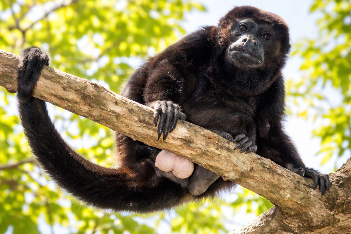 Wild howler monkey in the trees of Arenal Volcano National Park photographed on a nature tour with Arenal Volcano Costa Rica Tours