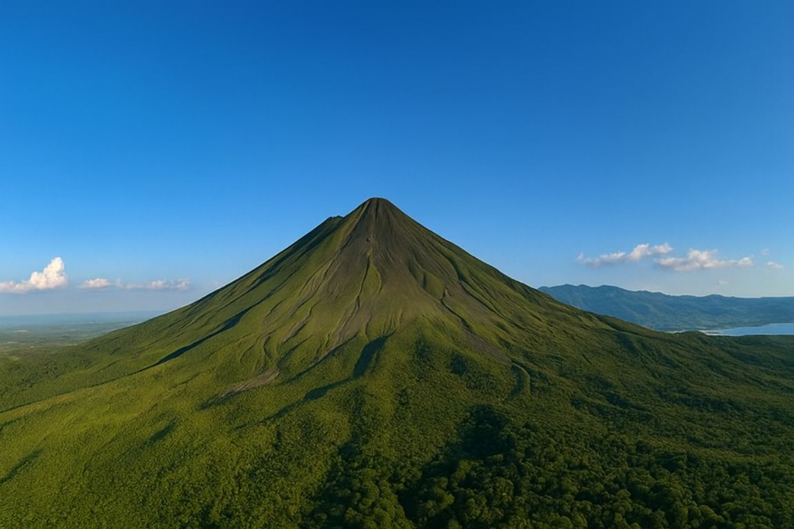 Panoramic photo of Arenal Volcano from Drone