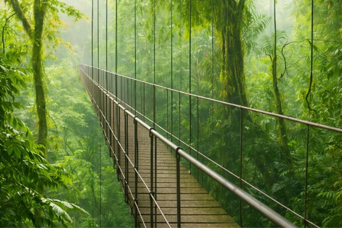 Hanging bridges at Arenal Volcano in Costa Rica