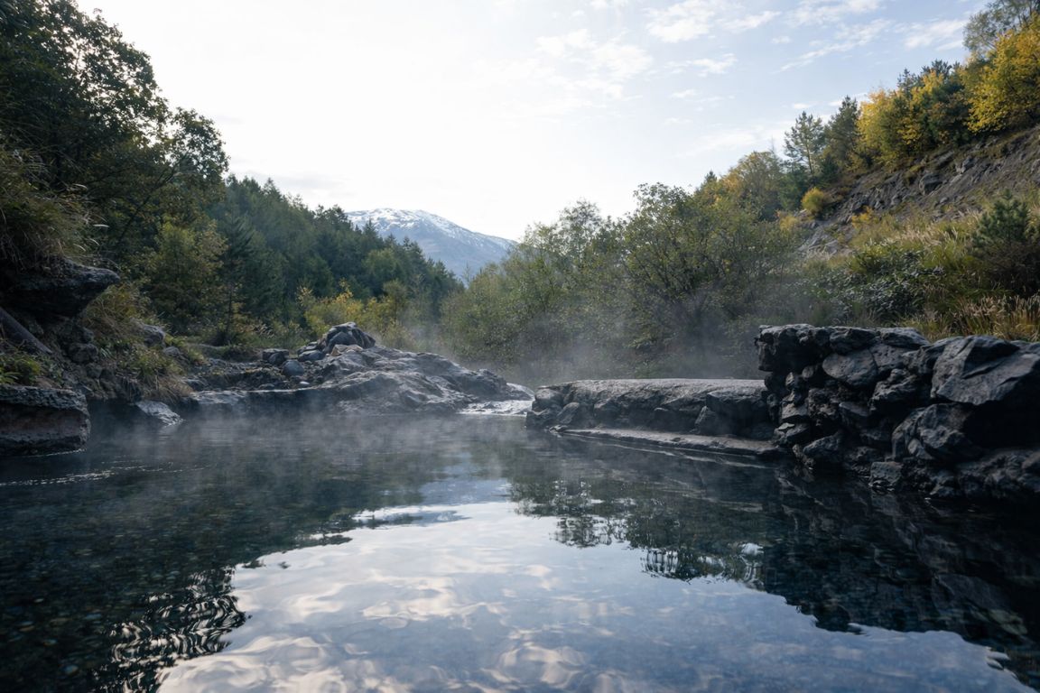 Natural hot springs surrounded by forest near Arenal Volcano, photographed during a guided tour with Arenal Volcano Costa Rica Tours